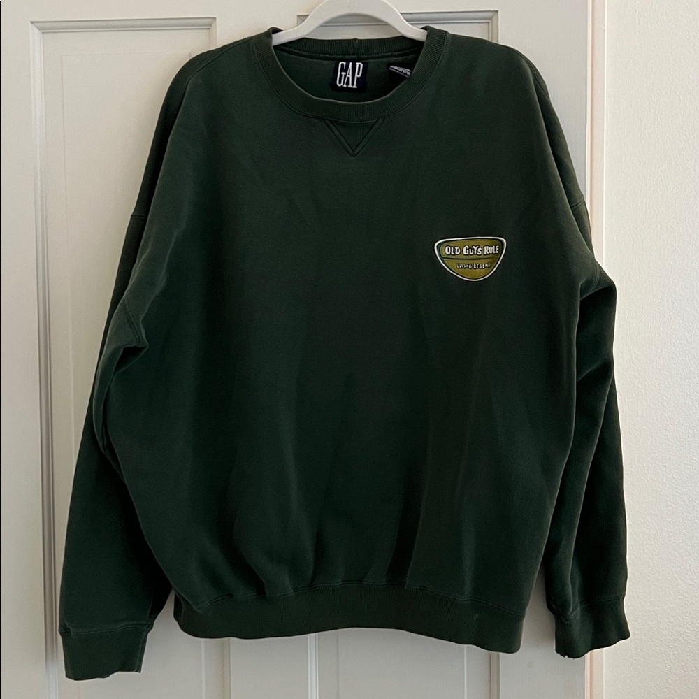 GAP Dark Green “Old Guys Rule” Crewneck Sweatshirt